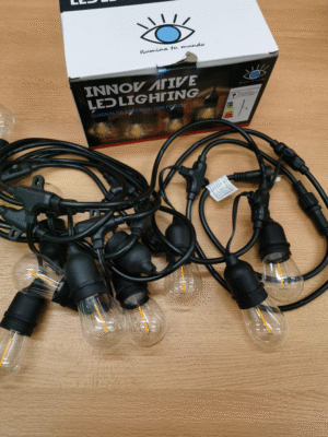 Guirnalda Colgante 5 Metros con 10 Focos Led Transparente