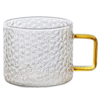 Tacita Vidrio Piramide Mango Dorado-Pack X6