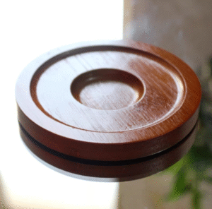 Vaso Vidrio Giratorio con Base Madera