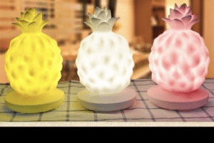 Lámpara Velador con Diseño de Ananá-Blanco