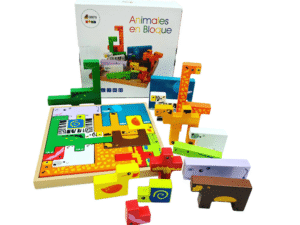 Animales En Bloques de Madera Juego Didáctico de Encastre