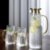 Jarra Vidrio Rayas Vertical Mando Dorado 400ml