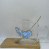 Set Taza Vidrio Pluma con Cuchara