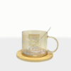 Set Taza Vidrio Cuchara