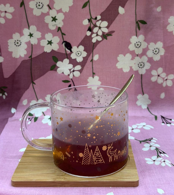 Set Taza Vidrio Simple con Cuchara