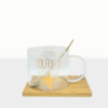 Set Taza Vidrio Estrella con Cuchara