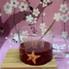 Set Taza Vidrio Estrella con Cuchara