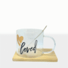 Set Taza Vidrio Love You 2 con Cuchara