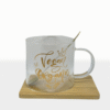 Set Taza Vidrio Corona Love con Cuchara