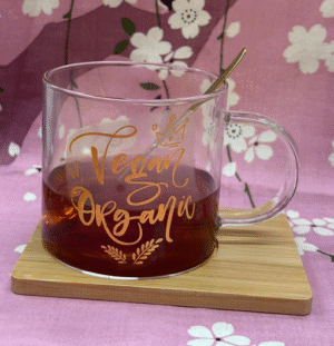 Set Taza Vidrio Corona Love con Cuchara