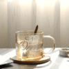 Set Taza Vidrio Cuchara