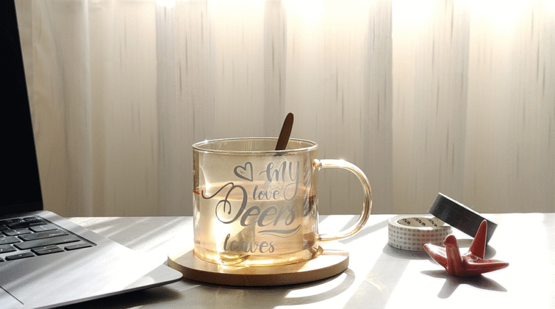Set Taza Vidrio Cuchara