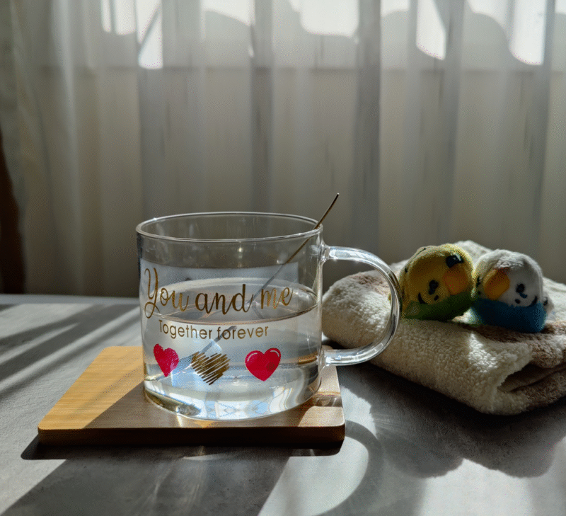 Set Taza Vidrio Together con Cuchara