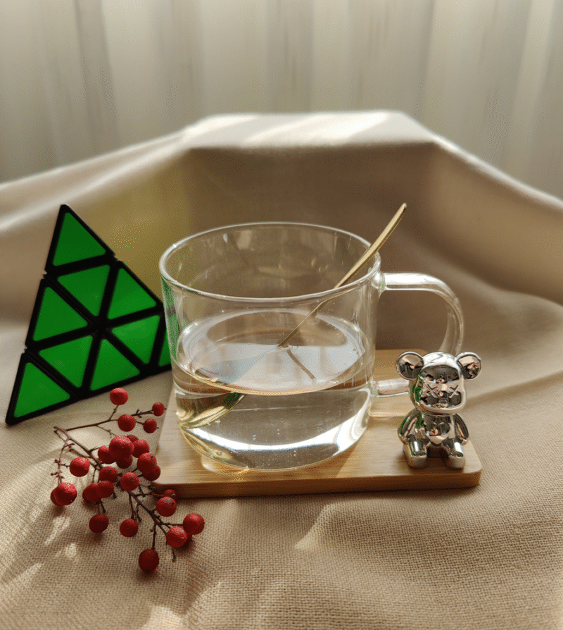 Set Taza Vidrio Osito con Cuchara