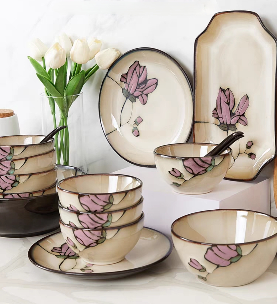 Plato Playo Magnolia Roja Ceramica 20 Cm