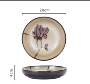 Plato Hondo Magnolia Roja Ceramica 20 Cm