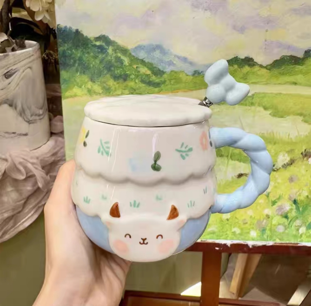 Taza Ceramica Oveja-Amarillo