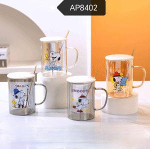 Taza Vidrio Colores Perrito