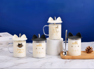 Taza Vidrio con Gato