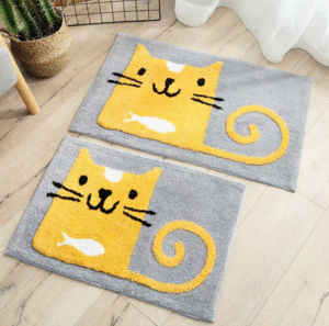 -Alfombra 40x60 Gato y Pez