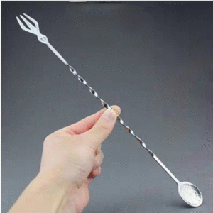 -cuchara Larga de Cocktail Plata-Pack X6