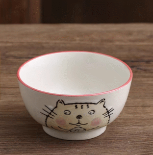 Bowl Ceramica 4.5" Gato y Pez-Caja X 10 para Envio