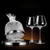 Decantador Vino de Vidrio con Aro Plateado 1500ml