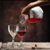 Decantador Vino de Vidrio con Aro Plateado 1500ml