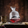 Decantador Vino de Vidrio con Aro Plateado 1500ml