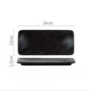 Plato Sushi Ceramica 10" Negro