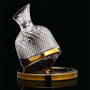 Decantador Vino de Vidrio con Aro Dorado 1500ml