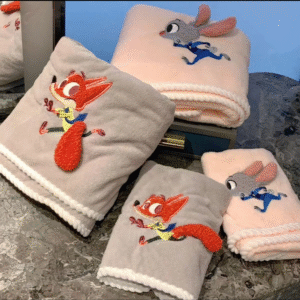 Toalla de Mano Absorbente Conejo y Zorro-Pack X 5