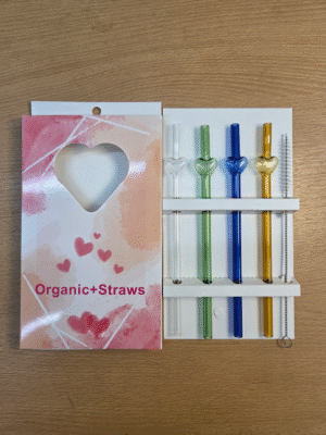 Sorbete de Vidrio con Corazon Colores